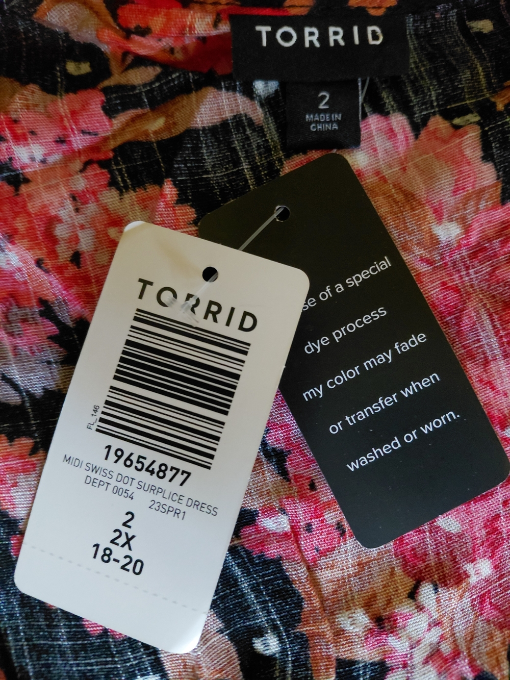 Torrid Floral Midi Swiss Dot Surplice Dress 2X NWT - Picture 4 of 7
